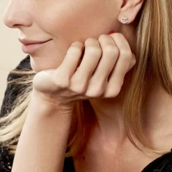 Histoire d'Or Boucles D'oreilles Puces Ablaye Or Jaune Oxyde De Zirconium New