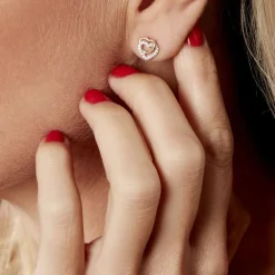 Histoire d'Or Boucles D'oreilles Puces Ablaye Or Jaune Oxyde De Zirconium New