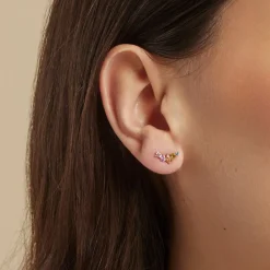 Histoire d'Or Boucles D'oreilles Puces Archelaus Or Jaune Oxyde De Zirconium Sale