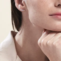 Histoire d'Or Boucles D'oreilles Puces Alma Argent Blanc Oxyde De Zirconium Hot