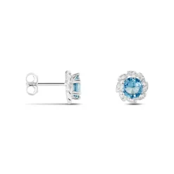 Histoire d'Or Boucles D'oreilles Puces Argent Blanc Clover Verre Oxydes De Zirconium Hot