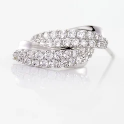 Histoire d'Or Boucles D'oreilles Puces Aglae Or Blanc Oxyde De Zirconium New