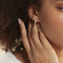 Histoire d'Or Boucles D'oreilles Puces Aglae Or Blanc Oxyde De Zirconium New