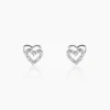 Histoire d'Or Boucles D'oreilles Puces Aoki Argent Blanc Oxyde De Zirconium Clearance