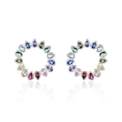Histoire d'Or Boucles D'oreilles Puces Argent Blanc Ethem Oxydes Spinelles Hot