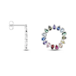 Histoire d'Or Boucles D'oreilles Puces Argent Blanc Ethem Oxydes Spinelles Hot