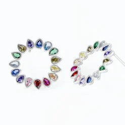 Histoire d'Or Boucles D'oreilles Puces Argent Blanc Ethem Oxydes Spinelles Hot