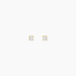Histoire d'Or Boucles D'Oreilles Puces Aphrodite Or Jaune Diamant