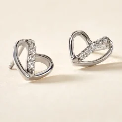 Histoire d'Or Boucles D'oreilles Puces Arika Argent Blanc Oxyde De Zirconium Hot