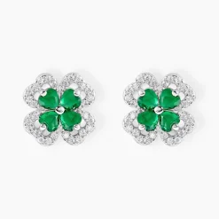 Histoire d'Or Boucles D'oreilles Puces Argent Blanc Deryn Verre Oxydes De Zirconium Sale