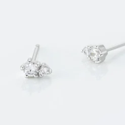 Histoire d'Or Boucles D'oreilles Puces Almira Argent Blanc Oxyde De Zirconium Sale