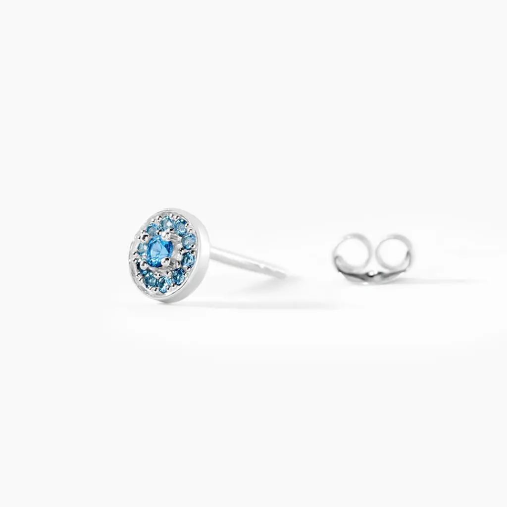 Histoire d'Or Boucles D'oreilles Puces Auxana Argent Blanc Oxyde De Zirconium argent blanc oxyde bleu Discount