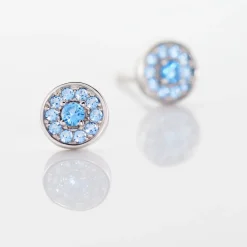 Histoire d'Or Boucles D'oreilles Puces Auxana Argent Blanc Oxyde De Zirconium argent blanc oxyde bleu Discount