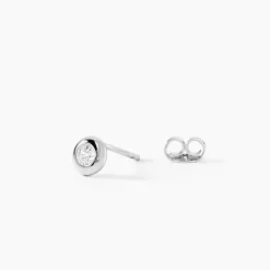 Histoire d'Or Boucles D'oreilles Puces Argent Blanc Laureano Oxydes De Zirconium Sale