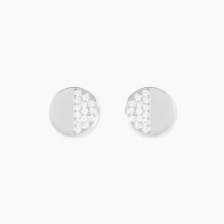 Histoire d'Or Boucles D'oreilles Puces Argent Blanc Viviano Oxydes De Zirconium New