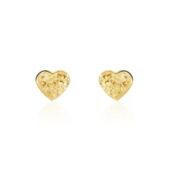 Histoire d'Or Boucles D'oreilles Puces Arisaema C艙ur Or Jaune