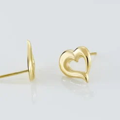 Histoire d'Or Boucles D'oreilles Puces Anne-maudae Coeurs Or Jaune New