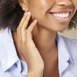 Histoire d'Or Boucles D'oreilles Puces Ayana Argent Blanc Outlet