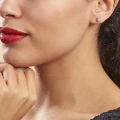 Histoire d'Or Boucles D'oreilles Puces Artemis Or Blanc Diamant New