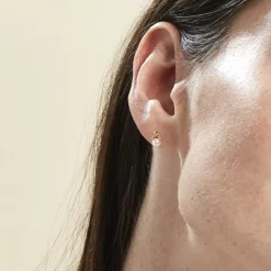 Histoire d'Or Boucles D'oreilles Puces Astragalus Or Jaune Perles De Culture Discount