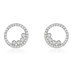 Histoire d'Or Boucles D'oreilles Puces Argent Blanc Ursine Oxydes De Zirconium