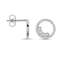 Histoire d'Or Boucles D'oreilles Puces Argent Blanc Ursine Oxydes De Zirconium