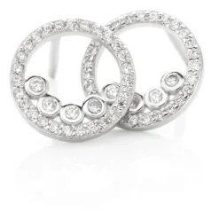 Histoire d'Or Boucles D'oreilles Puces Argent Blanc Ursine Oxydes De Zirconium