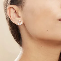 Histoire d'Or Boucles D'oreilles Puces Argent Blanc Ursine Oxydes De Zirconium