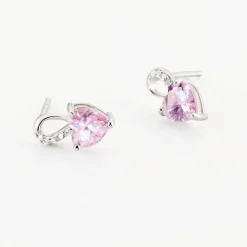 Histoire d'Or Boucles D'oreilles Puces Argent Blanc Atieno Oxyde De Zirconium argent blanc oxyde rose Sale