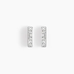 Histoire d'Or Boucles D'oreilles Puces Aprhodisia Or Blanc Diamant Blanc Best