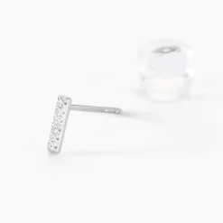 Histoire d'Or Boucles D'oreilles Puces Aprhodisia Or Blanc Diamant Blanc Best