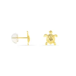 Histoire d'Or Boucles D'oreilles Puces Almahae Tortue Or Jaune Online