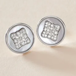 Histoire d'Or Boucles D'oreilles Puces Alexine Argent Blanc Oxyde De Zirconium Sale