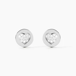 Histoire d'Or Boucles D'oreilles Puces Argent Blanc Chaker Oxydes De Zirconium Clearance