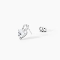 Histoire d'Or Boucles D'oreilles Puces Atieno Argent Blanc Oxyde De Zirconium Outlet