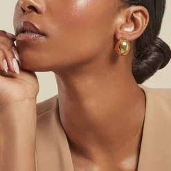 Histoire d'Or Boucles D'oreilles Puces Adoree Acier Jaune New