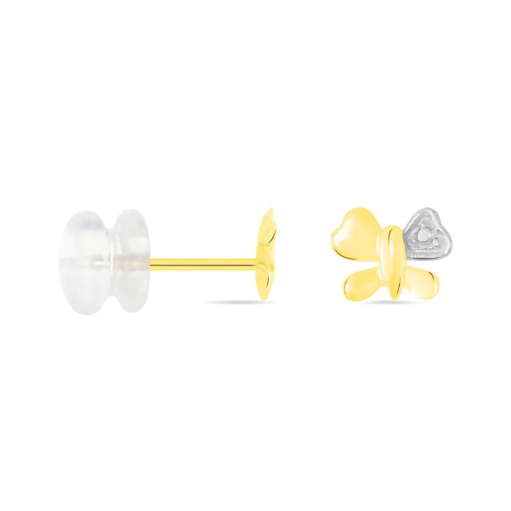 Histoire d'Or Boucles D'oreilles Puces Bartholomee Papillon Or Jaune