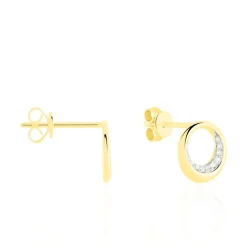 Histoire d'Or Boucles D'oreilles Puces Batoul Or Jaune Diamant Clearance