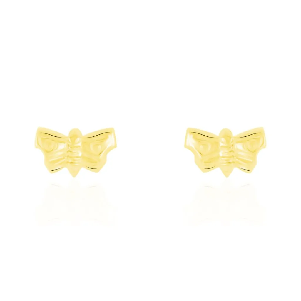 Histoire d'Or Boucles D'oreilles Puces Bartholomee Papillon Or Jaune Clearance