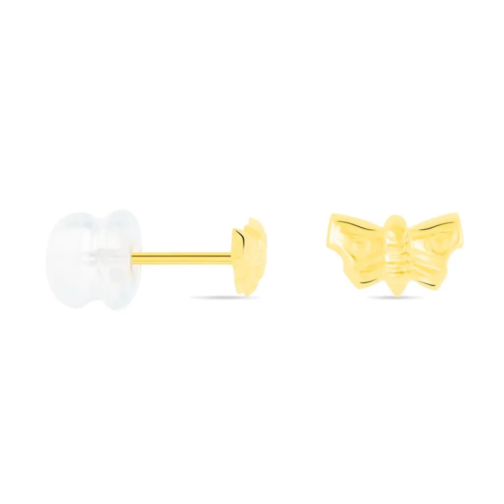 Histoire d'Or Boucles D'oreilles Puces Bartholomee Papillon Or Jaune Clearance