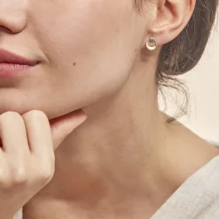 Histoire d'Or Boucles D'oreilles Puces Berangere Cercle Or Bicolore Best