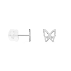 Histoire d'Or Boucles D'oreilles Puces Bartholomee Papillon Or Blanc Hot