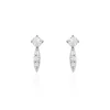 Histoire d'Or Boucles D'oreilles Puces Bormana Argent Blanc Oxyde De Zirconium Clearance