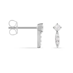 Histoire d'Or Boucles D'oreilles Puces Bormana Argent Blanc Oxyde De Zirconium Clearance