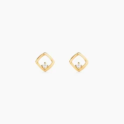 Histoire d'Or Boucles D'Oreilles Puces Brent Or Jaune Oxyde De Zirconium Sale