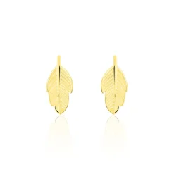 Histoire d'Or Boucles D'oreilles Puces Bartolomea Feuilles Or Jaune Sale