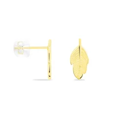 Histoire d'Or Boucles D'oreilles Puces Bartolomea Feuilles Or Jaune Sale
