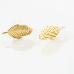Histoire d'Or Boucles D'oreilles Puces Bartolomea Feuilles Or Jaune Sale