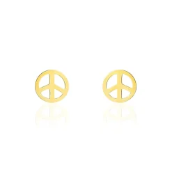 Histoire d'Or Boucles D'oreilles Puces Bilal Peace Or Jaune Sale