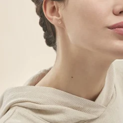 Histoire d'Or Boucles D'oreilles Puces Bilal Peace Or Jaune Sale